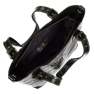 Arezzo Bolso tote Mujer.Piel auténtica Gamuza Grabado Cocodrilo Grande  Camoscio