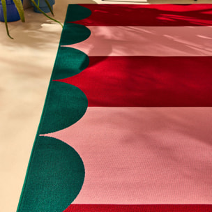AZUR - Tapis intérieur/extérieur esprit art déco rouge