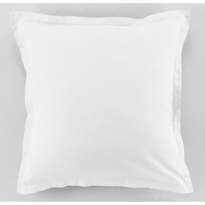 Lot De 2 Taies D'oreiller 63x63cm 100% Coton 57fils Blanc