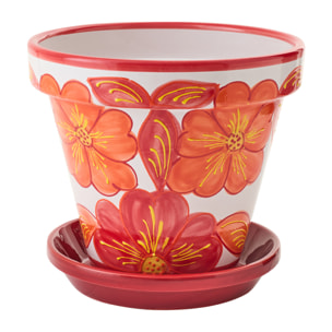 J-Line Cache-pot - céramique - orange/blanc - large