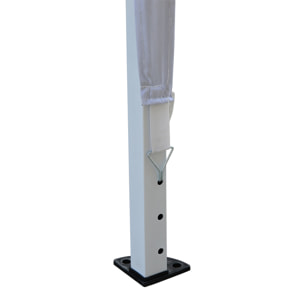 Outsunny Carpa Plegable 3x3 m Cenador de Jardín Gazebo con Bolsa de Transporte Altura Ajustable en 3 Niveles Anti-UV e Impermeable para Terraza Patio Playa Blanco