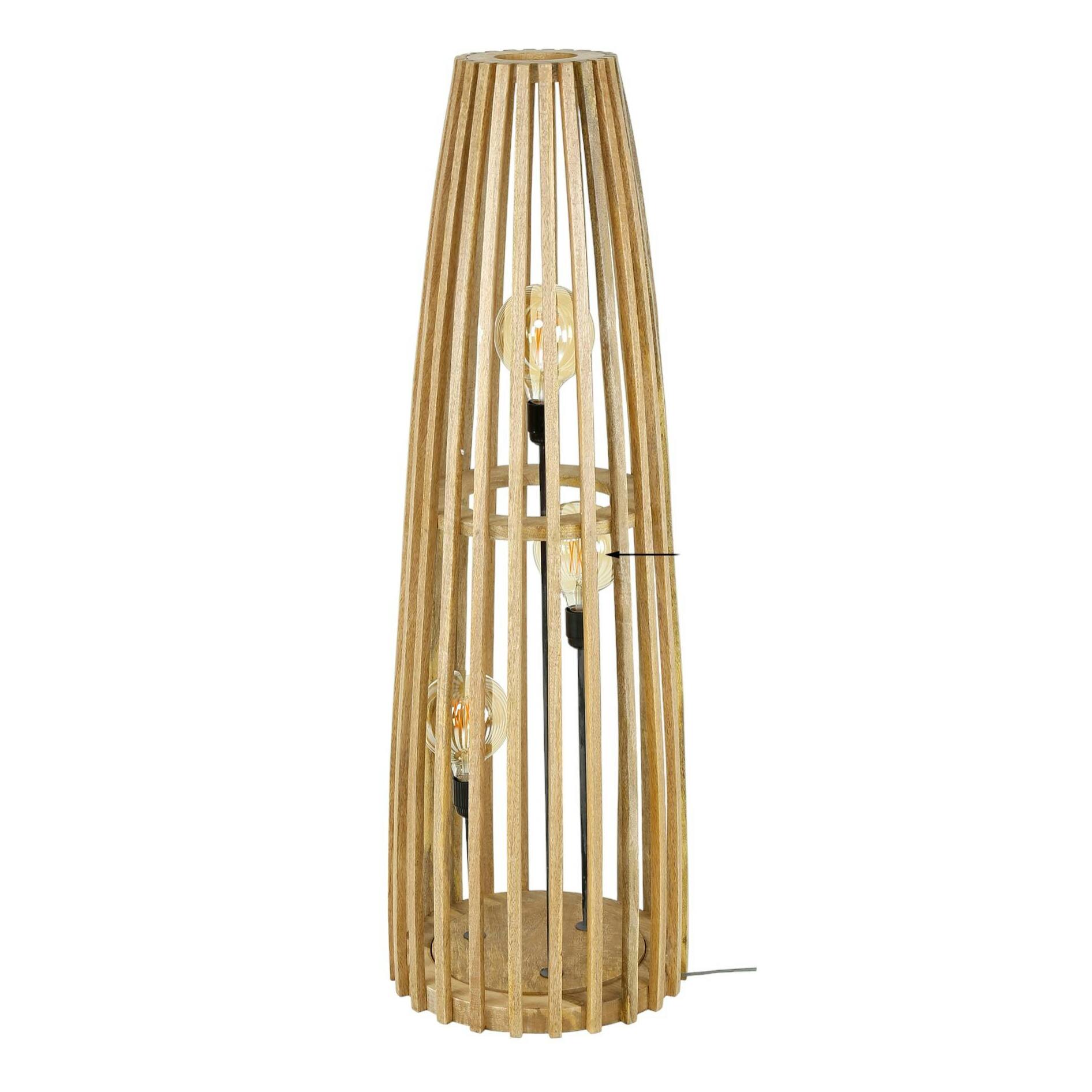 Lampadaire en bois ajouré 3 lampes LUCKNOW