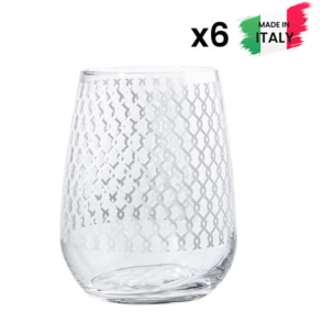 Set 6 bicchieri da acqua Biancospino con serigrafia