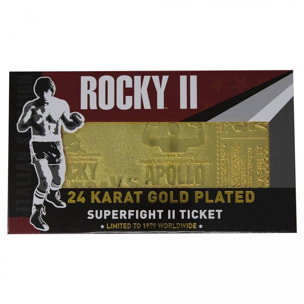 Rocky 2 Replica Biglietto Rocky Balboa vs Apollo Creed (Placcato in Oro) Fanattik