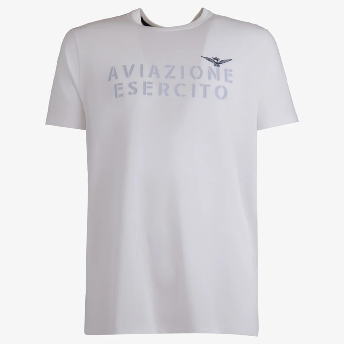 T-shirt Esercito bianca in cotone uomo