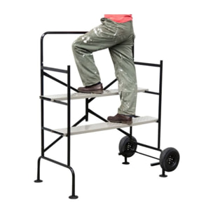 Echafaudage mobile sur roues double plateforme