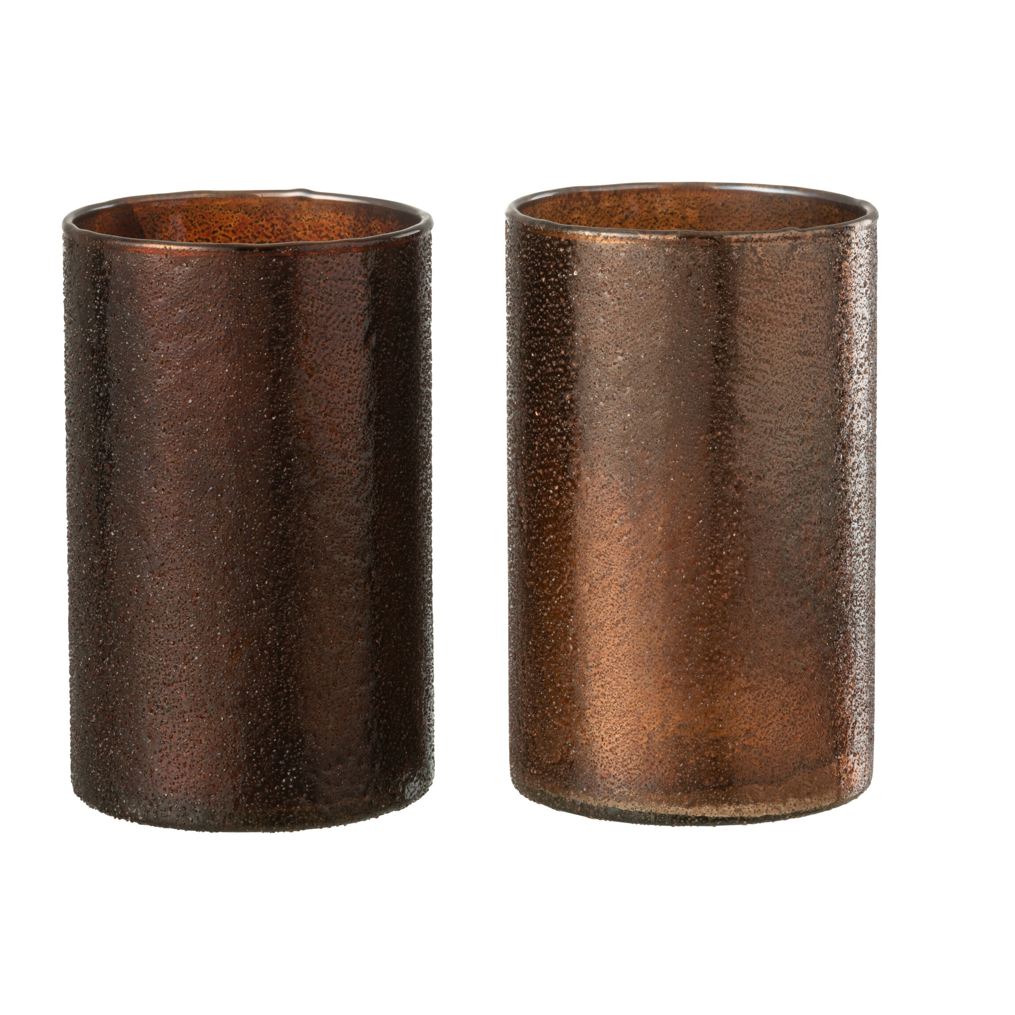 J-Line photophore Miroir - verre - cuivre/rouge - large - 2 pcs