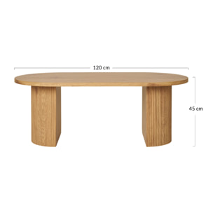 Oliva - table basse - effet bois - 120 cm - Noir