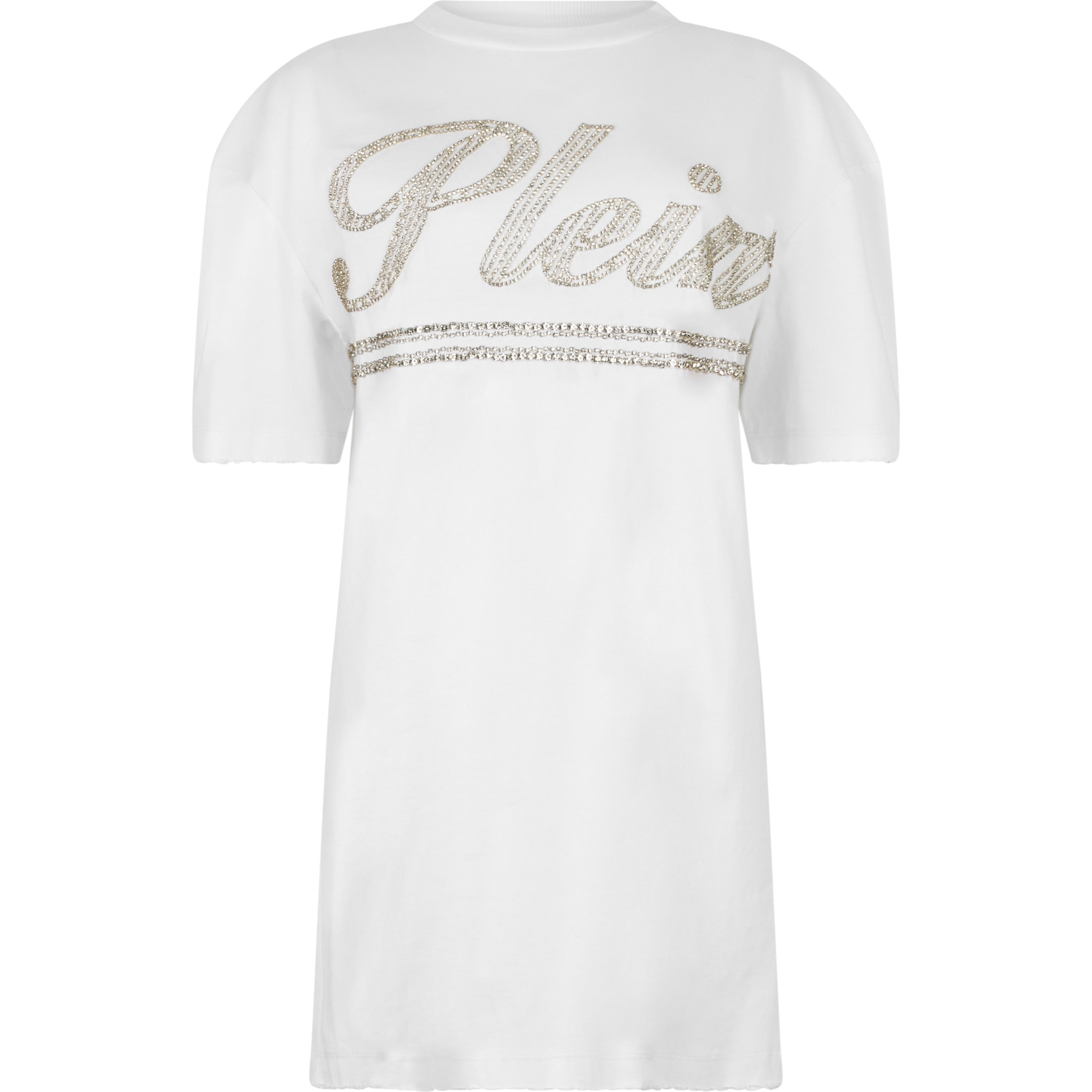 PHILIPP PLEIN Open Back T-Shirt Dress Strass Signature