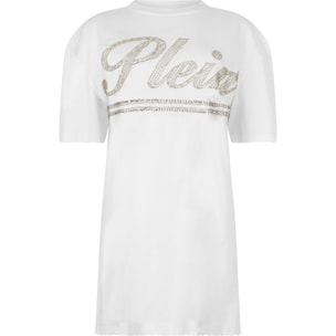 PHILIPP PLEIN Open Back T-Shirt Dress Strass Signature