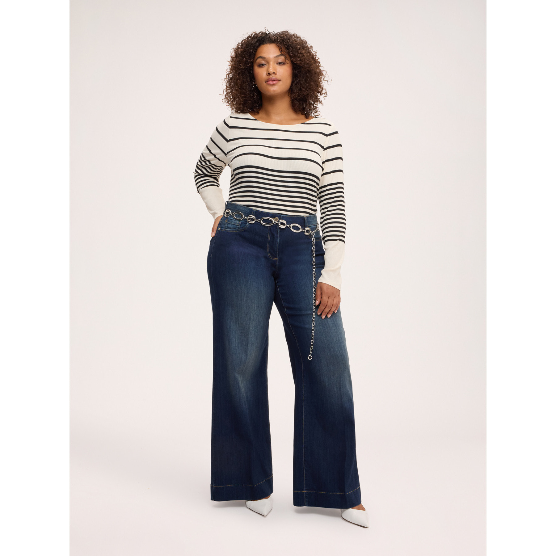 Fiorella Rubino - Jeans Wide Leg lavado washed - Azul