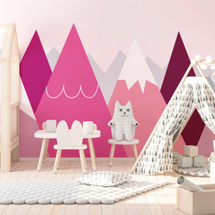 Stickers muraux enfants - Décoration chambre bébé - Autocollant Sticker mural géant enfant montagnes scandinaves ANKA