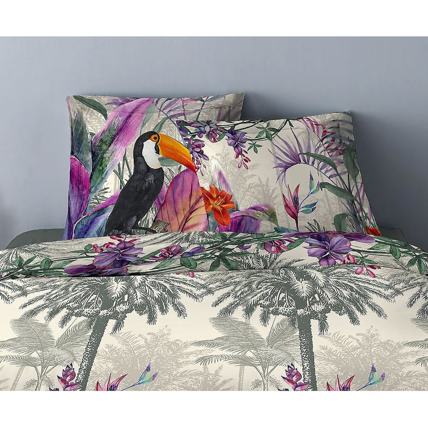 Coussin 40x40cm 100% coton 170g Toucan