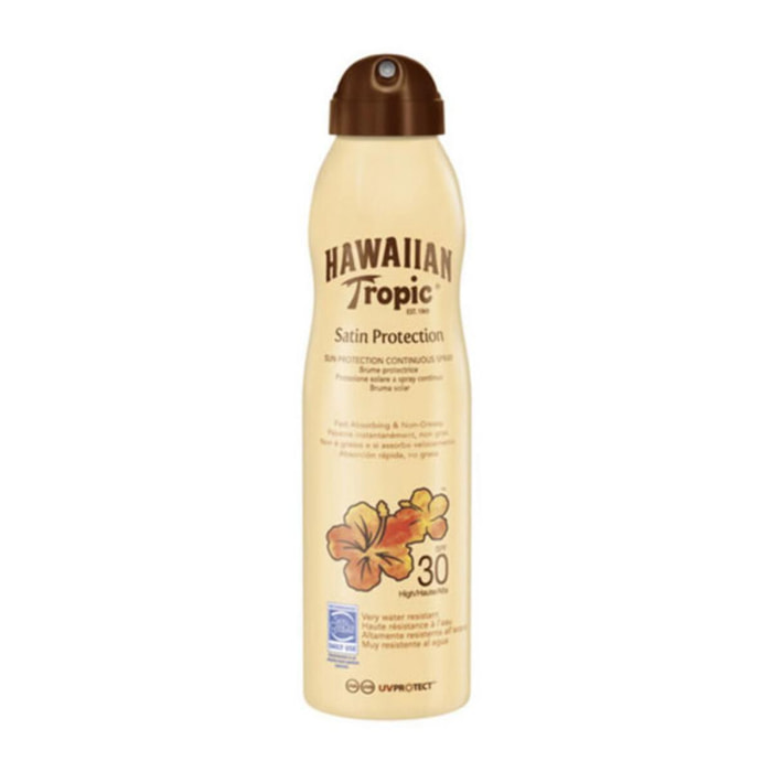 Pack de 2 - Hawaiian Tropic - Brume protectrice satin SPF 30 – Parfum tropical - 220 ml
