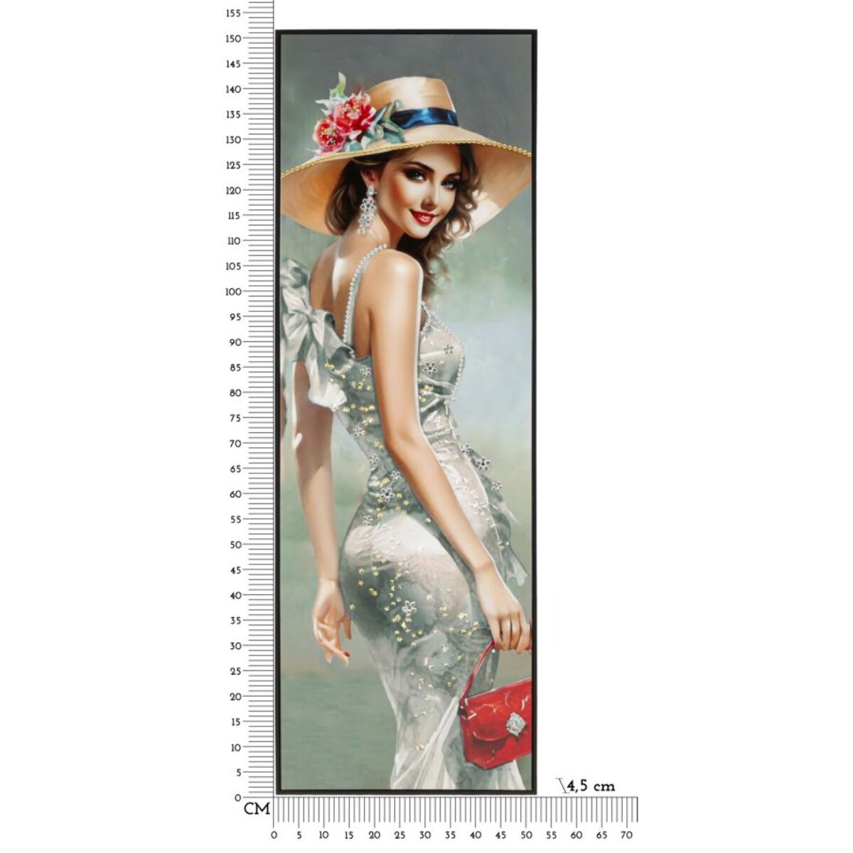 DIPINTO SU TELA LACCATO ELEGANT C/CORNICE -A- CM 52X4,5X152