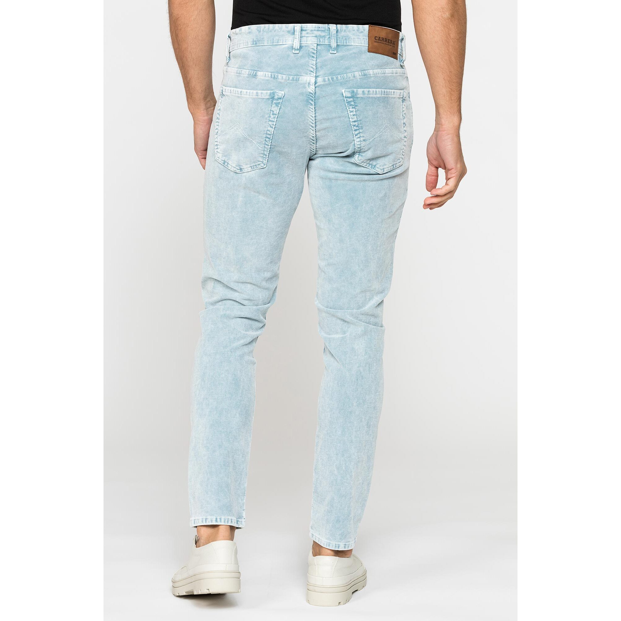 PANTALONE SLIM FIT IN VELLUTO STRETCH TINTURA ACID WASH
