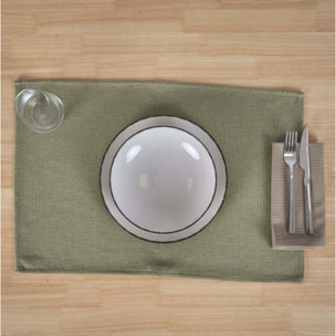 Lot de 2 sets de table jacquard MASSAIC GREEN WET