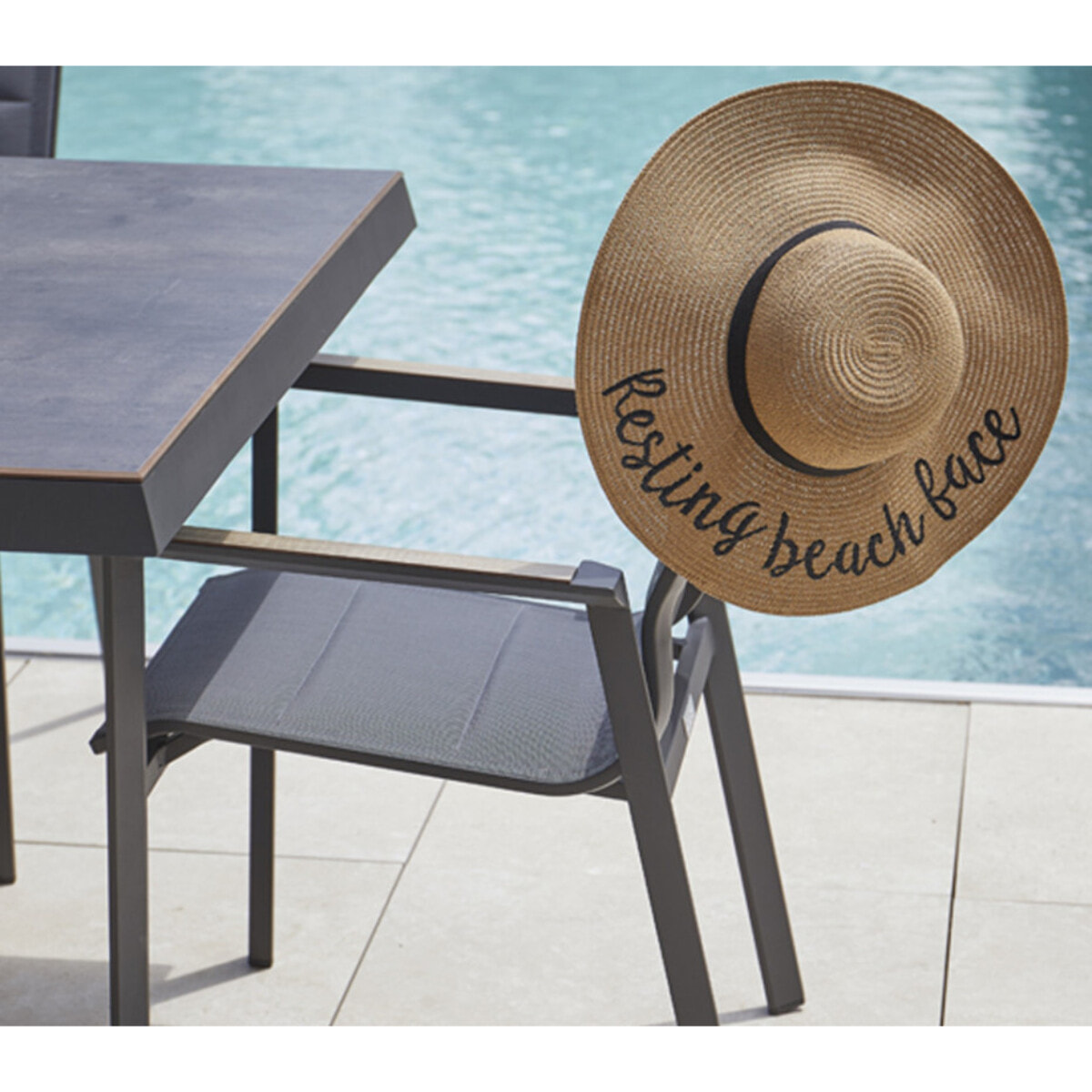 Ensemble table et chaises de jardin  - CARMEL ROND