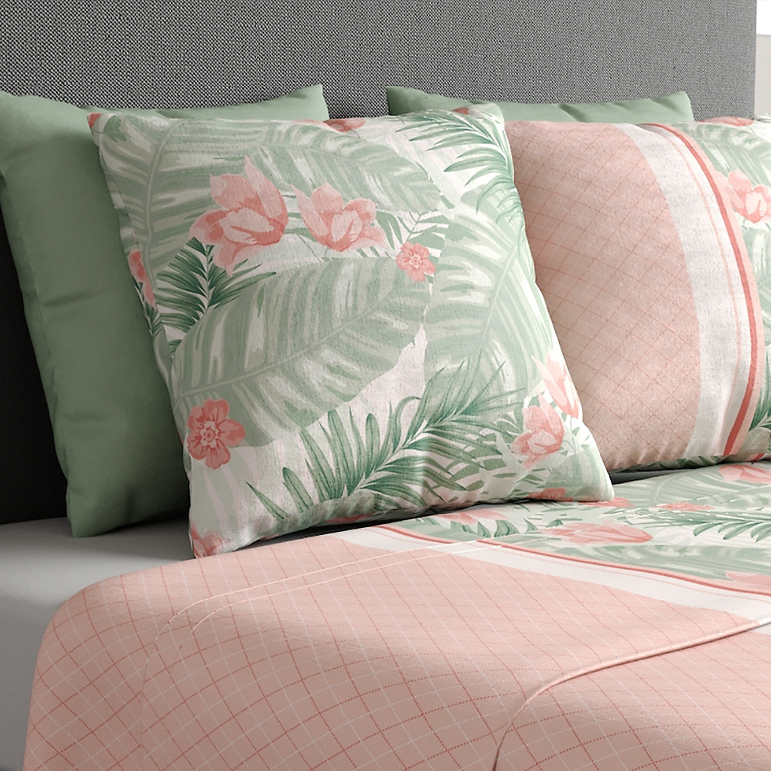 Parure De Drap 3pcs avec Drap Housse 90x190cm 100% Coton 57fils Bora