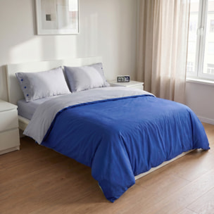 Parure copripiumino singolo in cotone bicolore morbido e traspirante, set sacco copripiumino con federa, design semplice ed elegante, tessuto resistente e certificato OEKO-TEX, facile da lavare, comfort naturale per uso quotidiano