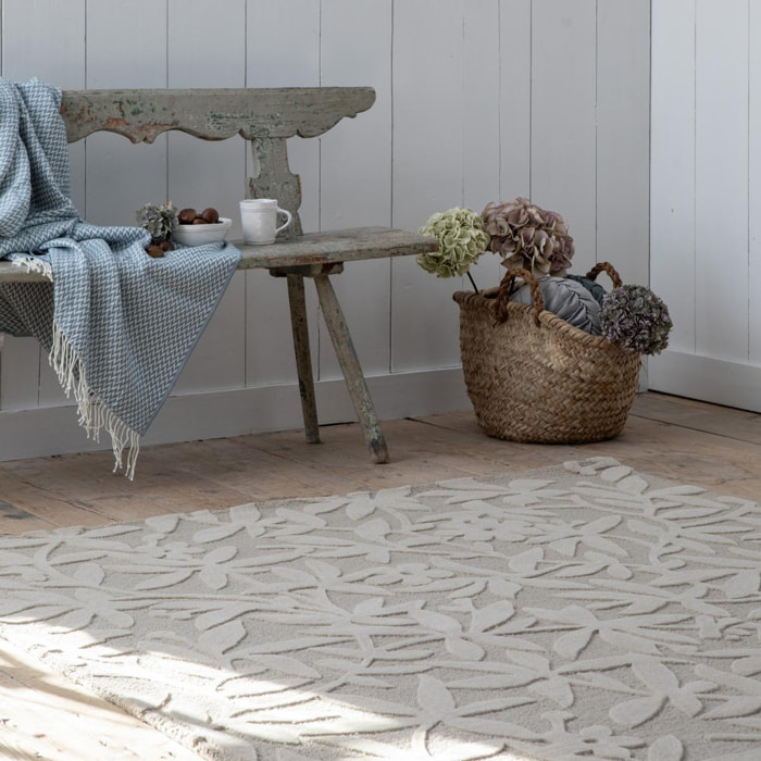 Tapis salon et chambre fait main en laine motif floral ALTA