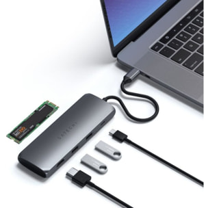 Hub USB C SATECHI USB-C Hybrid Multiport gris