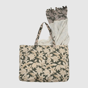 Pack bolso + toalla pareo charamo verde cacería