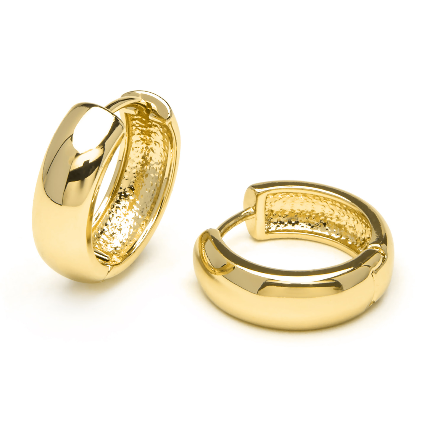 Pendientes de 18mm de diámetro acabado oro amarillo de 18k