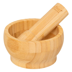 Mortier et pilon bambou D.11,5 x H.6 cm