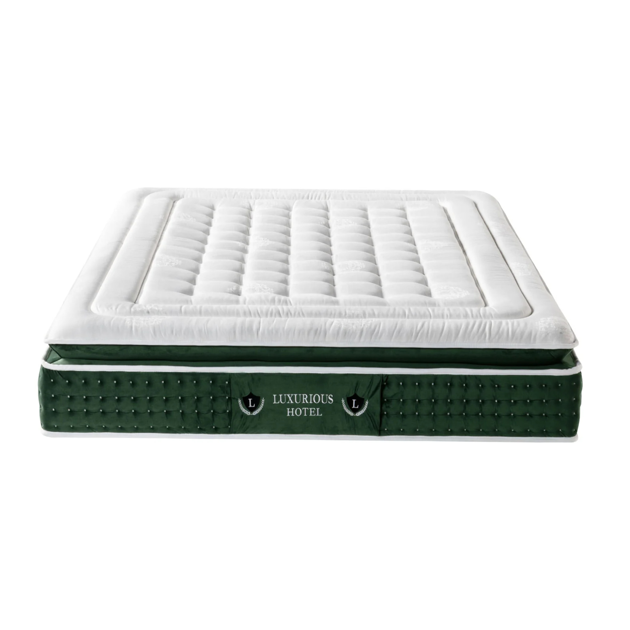 Ensemble matelas Jade & lit coffre Aneto | Mémoire de forme et ressorts ensachés | Grande capacité de stockage | tissu Chenille | Beige