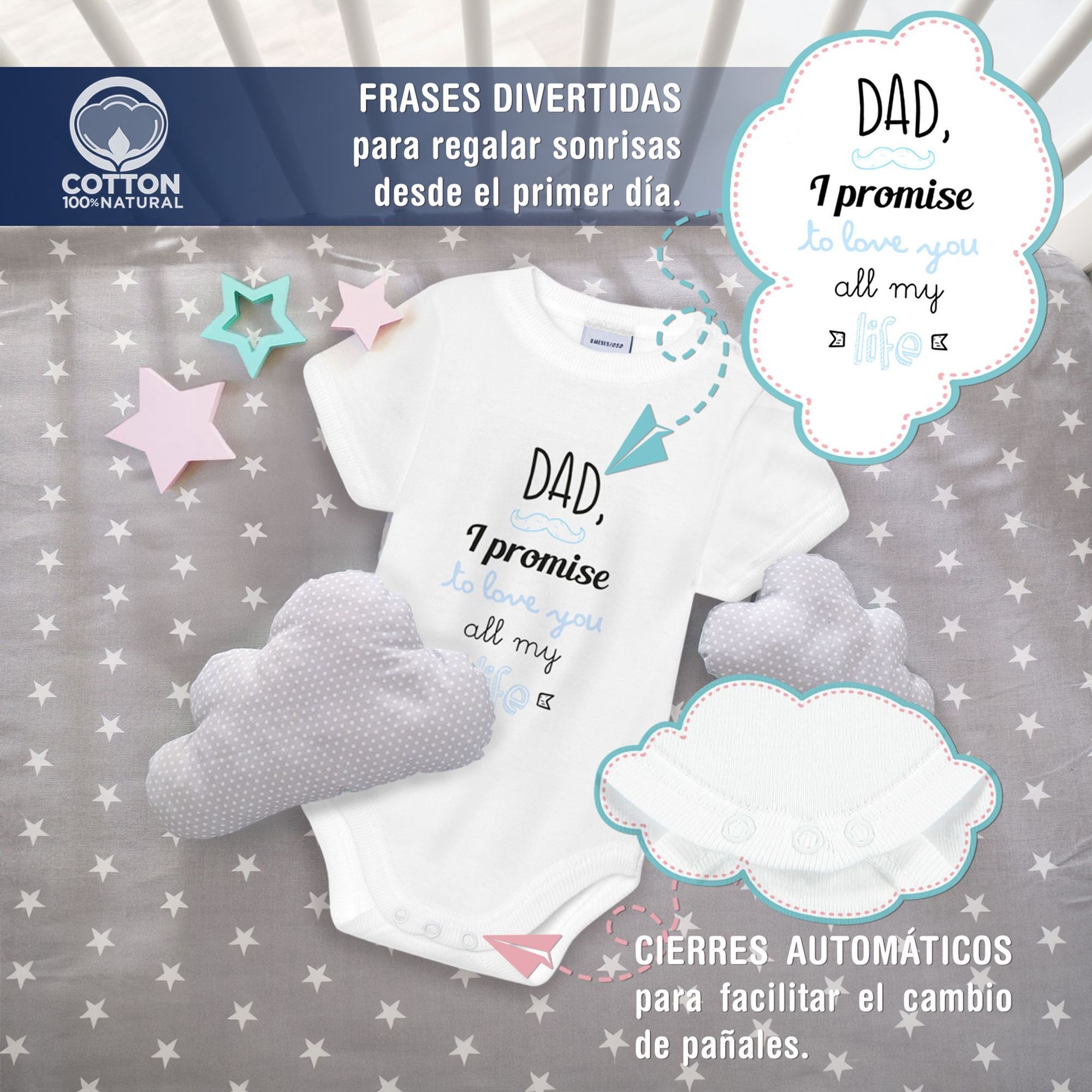 Body bebé personalizado frases algodón