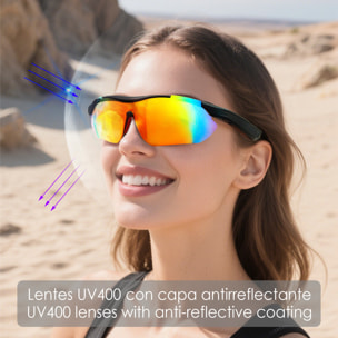 Occhiali sportivi intelligenti QY PRO 3. Assistente vocale intelligente, traduzione in tempo reale di oltre 100 lingue, controllo della musica/chiamate e lenti UV400.