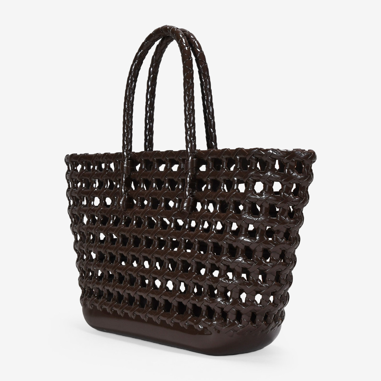 Bolso tote marrón de plástico