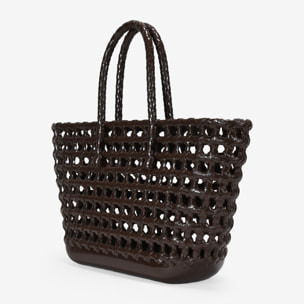 Bolso tote marrón de plástico