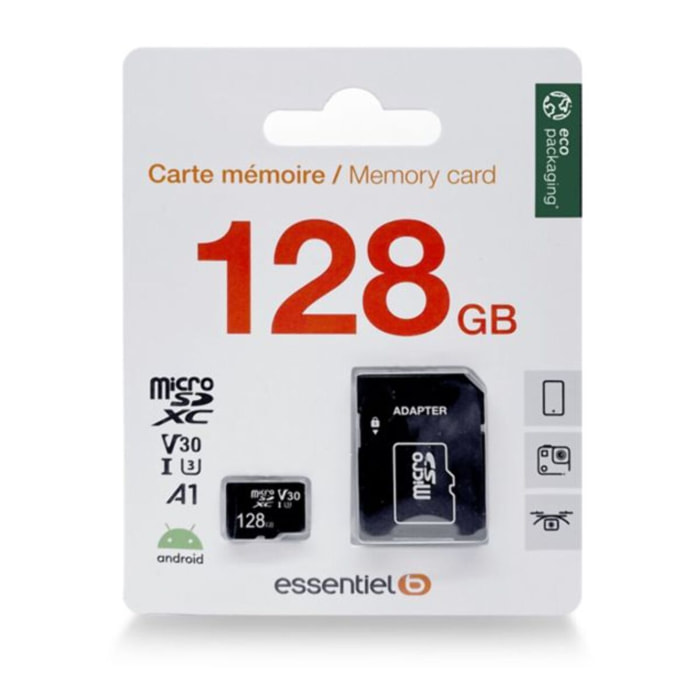 Carte Micro SD ESSENTIELB 128Go Micro SDXC
