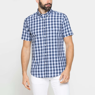 CAMICIA A MANICA CORTA IN COTONE CON FANTASIA