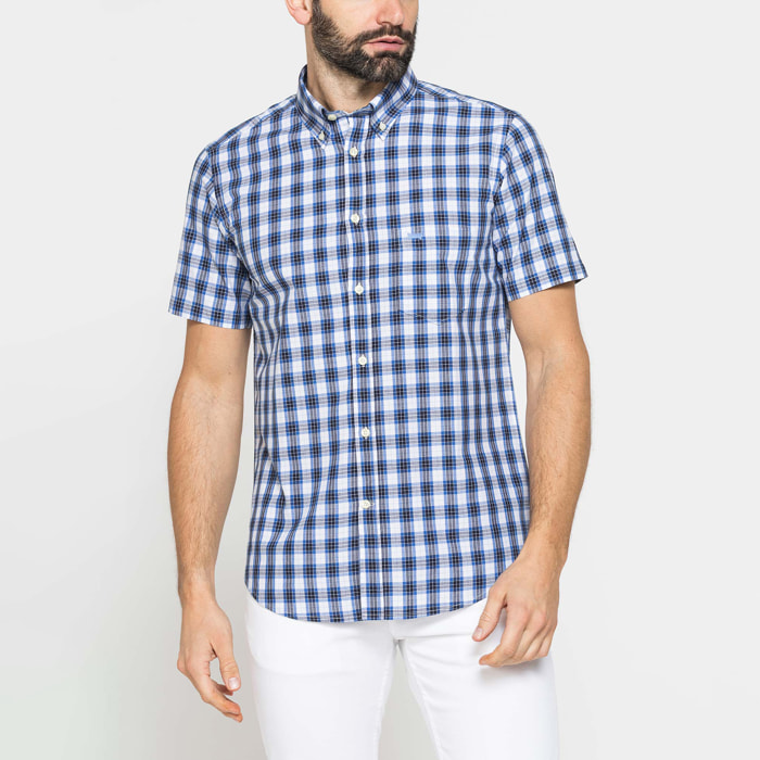 CAMICIA A MANICA CORTA IN COTONE CON FANTASIA