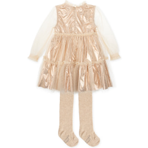 VESTIDO CON LEOTARDOS ORO - Oro