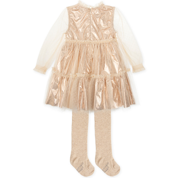 VESTIDO CON LEOTARDOS ORO - Oro