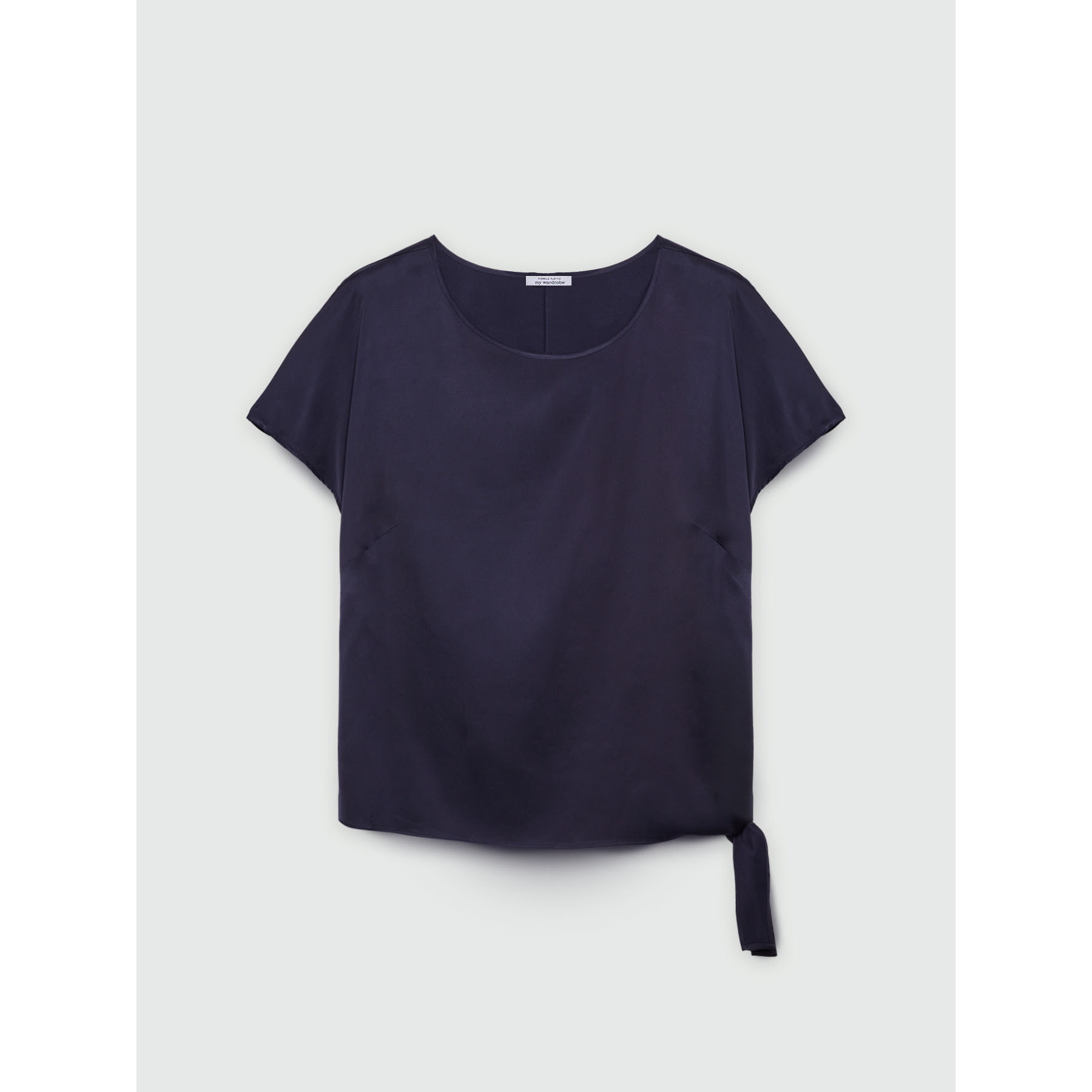 Fiorella Rubino - Blusa de viscosa LENZING™ ECOVERO™ con nudo - Azul