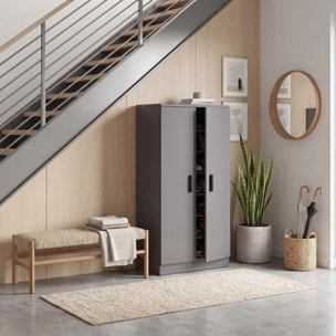 Zapatero de 2 puertas en gris grafito 55x108 cm Liam Gris Grafito