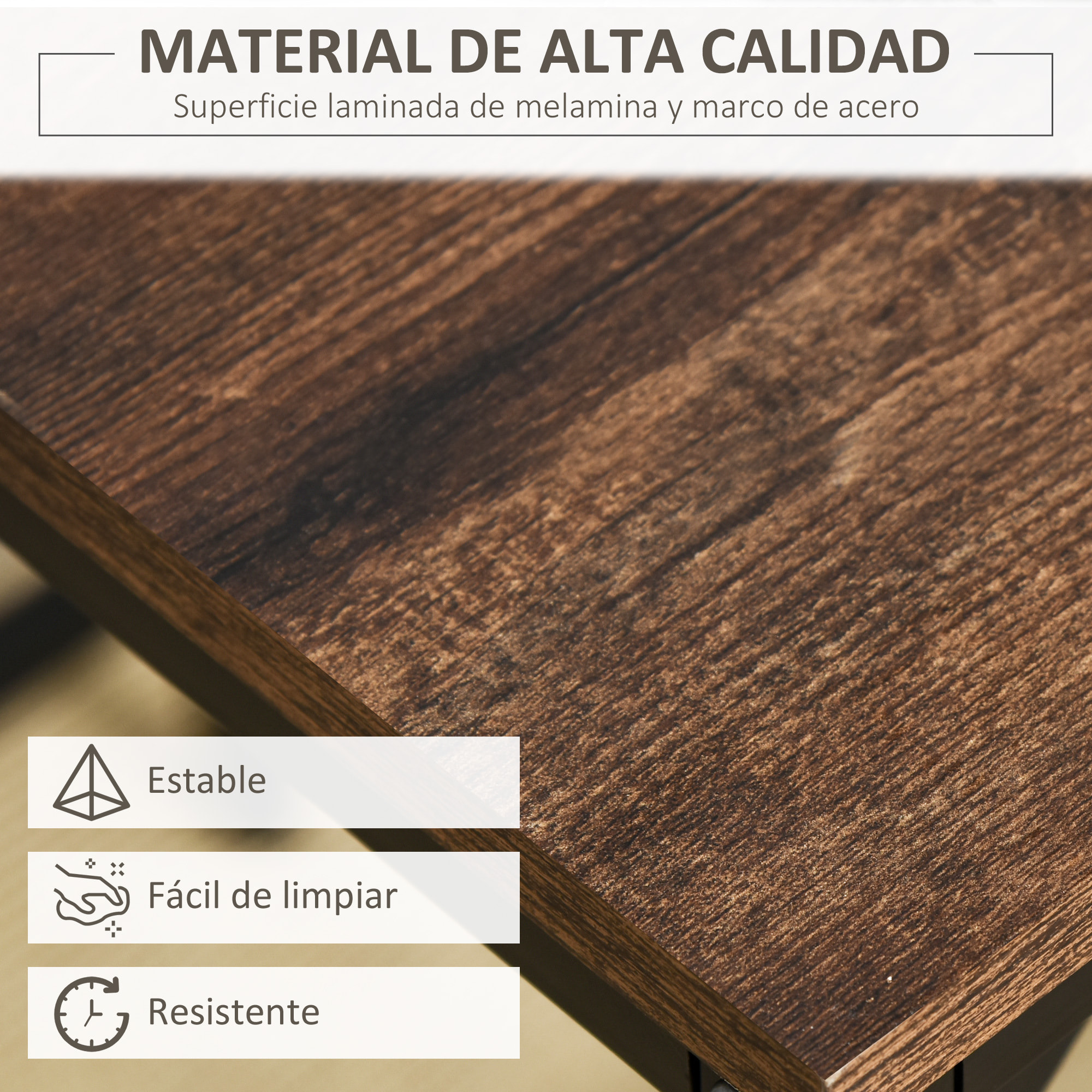 Juego de Mesa y Taburetes de Bar, Mesa Alta de Cocina con 4 Taburetes Industrial, con Reposapiés, Ahorro de Espacio, para Espacios Reducidos, Comedor, Salón, Marrón Rústico