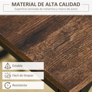 Juego de Mesa y Taburetes de Bar, Mesa Alta de Cocina con 4 Taburetes Industrial, con Reposapiés, Ahorro de Espacio, para Espacios Reducidos, Comedor, Salón, Marrón Rústico