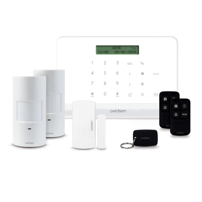 Kit de protection alarme connectée sans fil détecteurs mouvement/ouverture HomeSecure - Avidsen - 127055