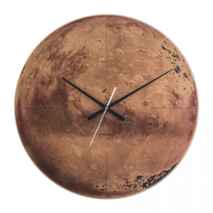 Mars - Horloge murale ronde en verre ø60cm : Couleur - Brun.