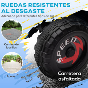 Quad Eléctrico para Niños con Remolque a Batería 6V, Quad para Niños de 18-36 Meses con Velocidad 2,5 km/h, 6 Ruedas y Manillar Antideslizante, 106x41,5x48,5 cm, Azul