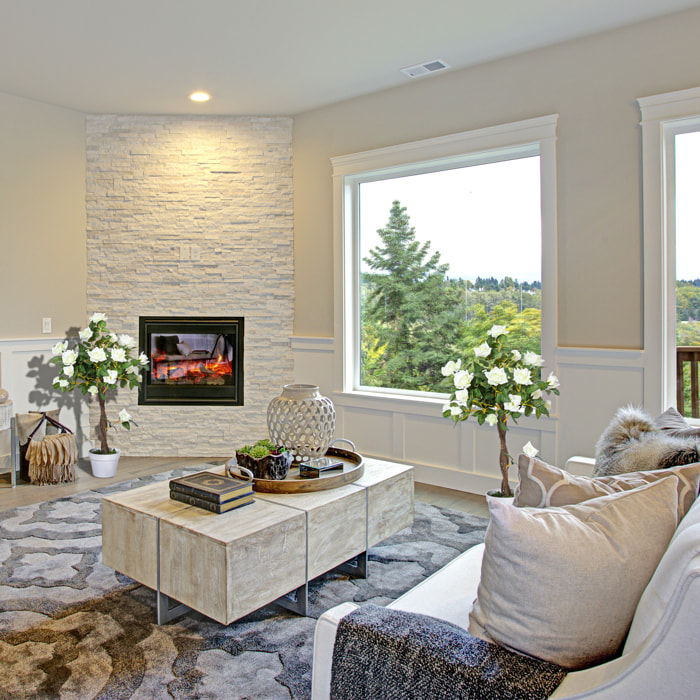 Juego de 2 Plantas Artificiales Rosas Artificiales con 21 Flores y Maceta de Cemento Plantas Sintéticas para Decoración Hogar Salón Oficina Verde y Blanco