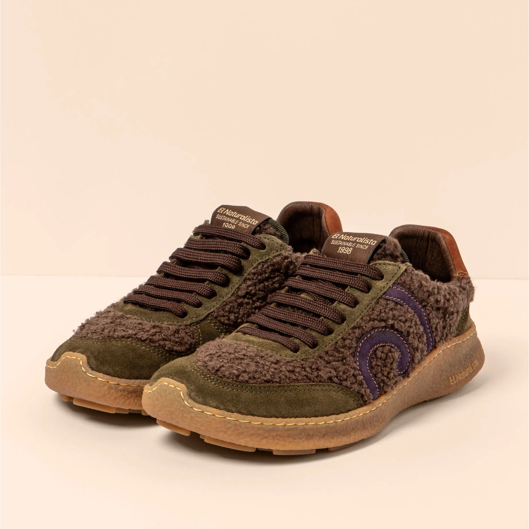 Zapatos N5435B MULTI MATERIAL BROWN/ OROEL color Brown