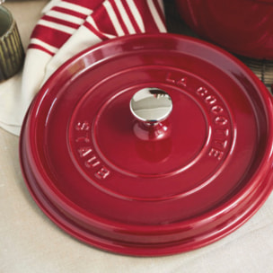 Cocotte 24 cm, Rond(e), Bordeaux, Fonte