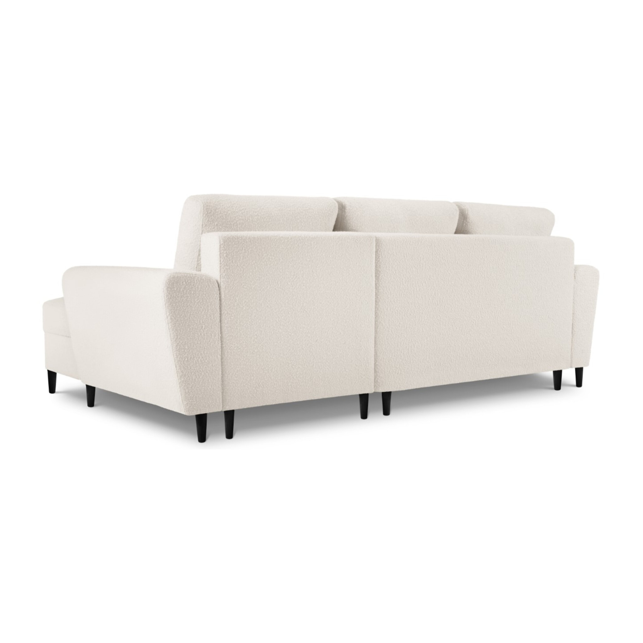 Canapé d'angle droit convertible avec coffre de rangement "Kyoto" 4 places en bouclé beige